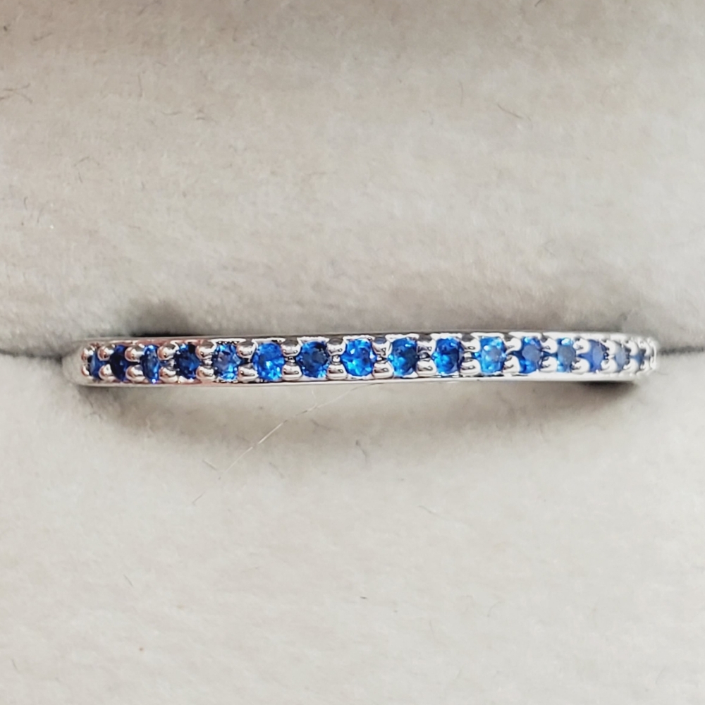 Blue Half Eternity Band Ring